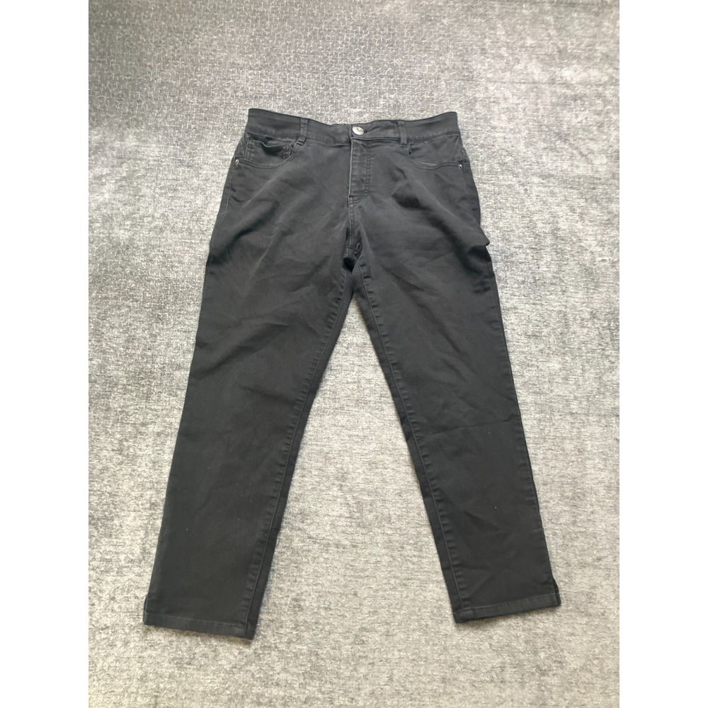 G.H. Bass & Co. Chino Pants Women 14 Black Cotton Stretch Straight Leg 5-Pockets